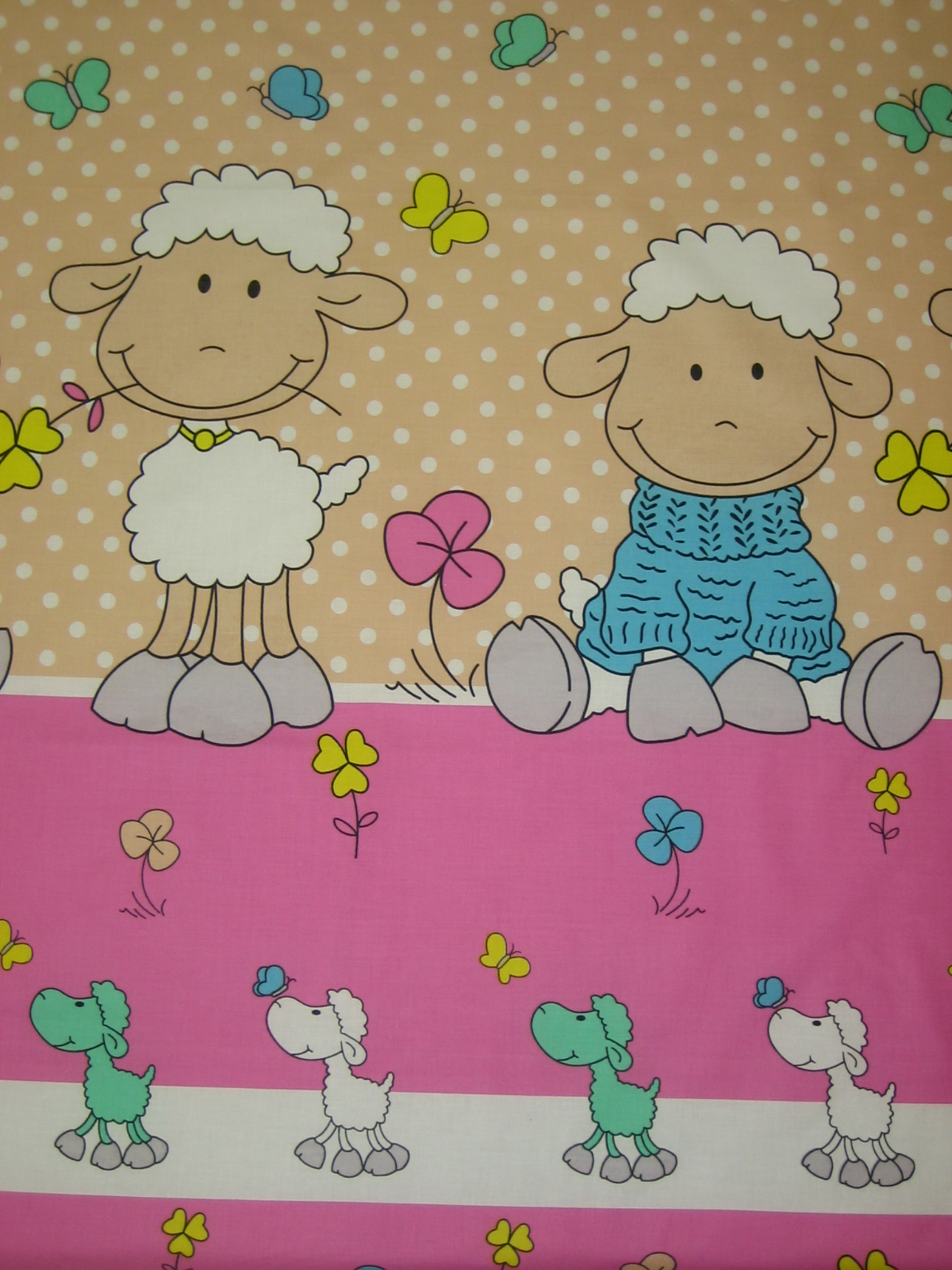 Povlečení do postýlky růžovo béžová ovečky 100x135,40x60