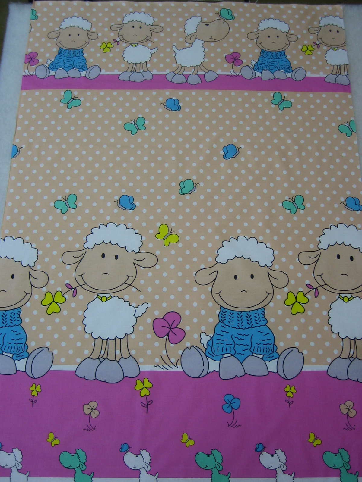 Povlečení do postýlky růžovo béžová ovečky 100x135,40x60