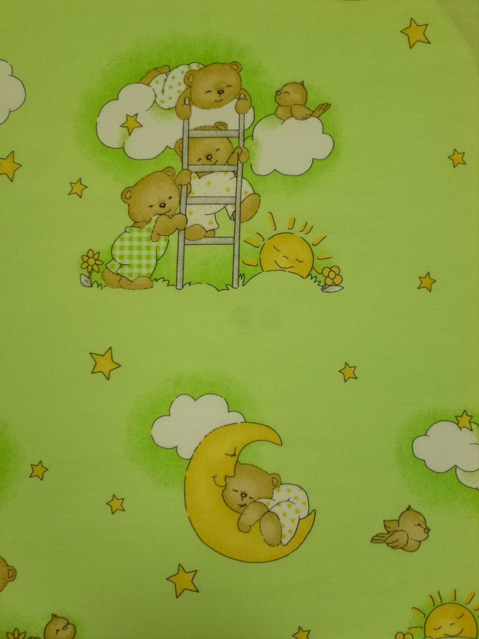 Povlečení do postýlky zelená medvídek na žebříku 100x135,40x60