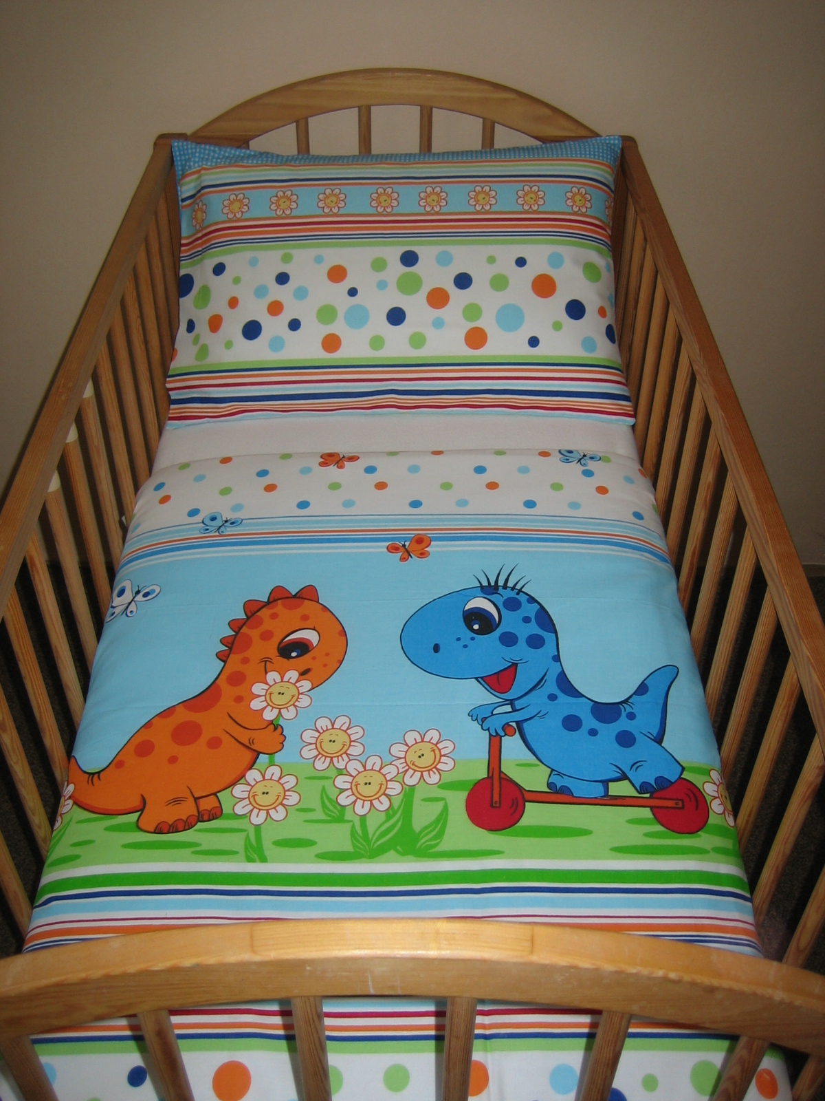 Povlečení do postýlky modrá Dino 90x140,40x60