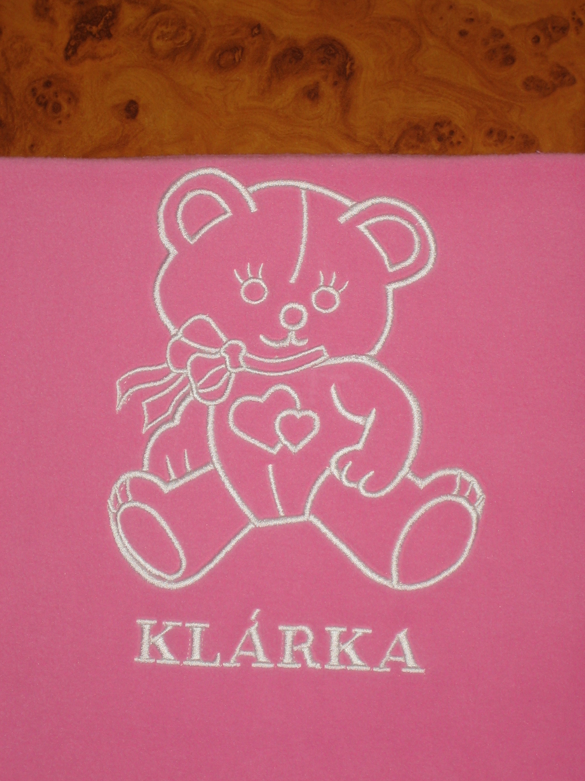 Deka fleece dvouvrstvá 70x100 výšivka obrázek,jméno na jedné straně 