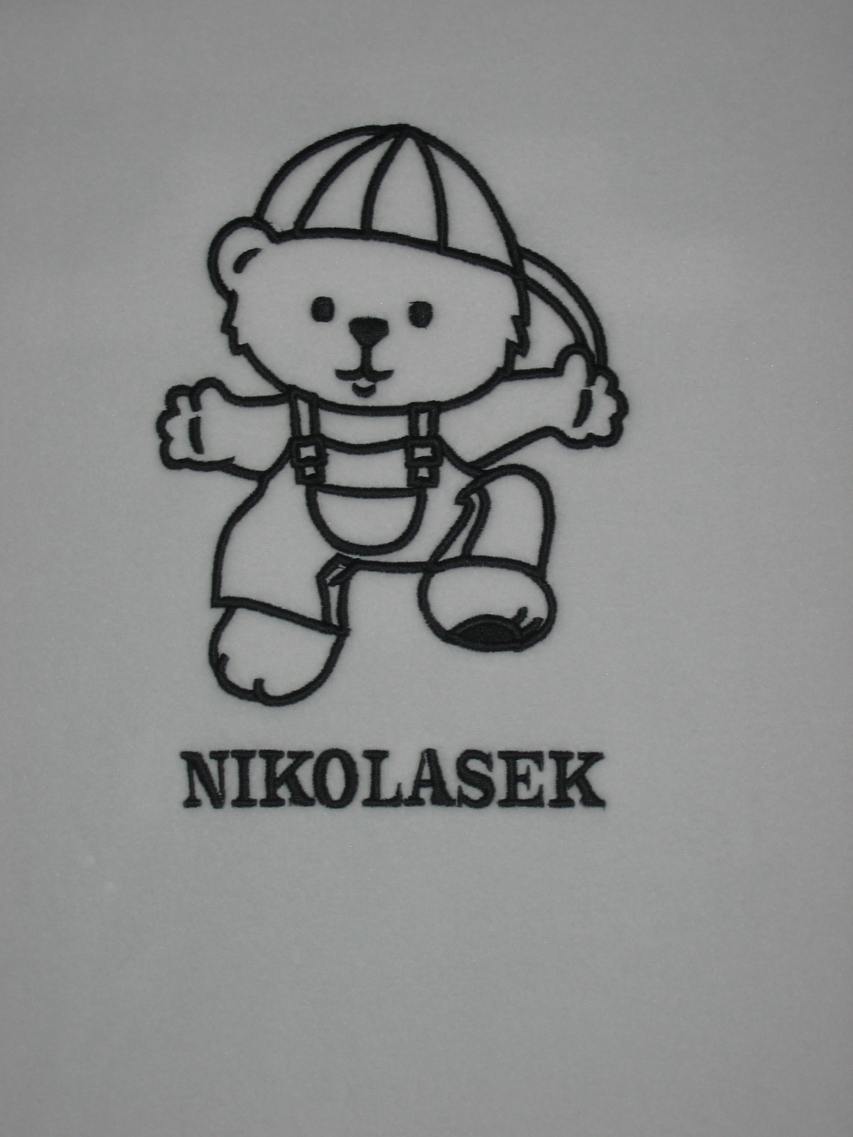 Deka fleece dvouvrstvá 70x100 výšivka obrázek,jméno na obou stranách