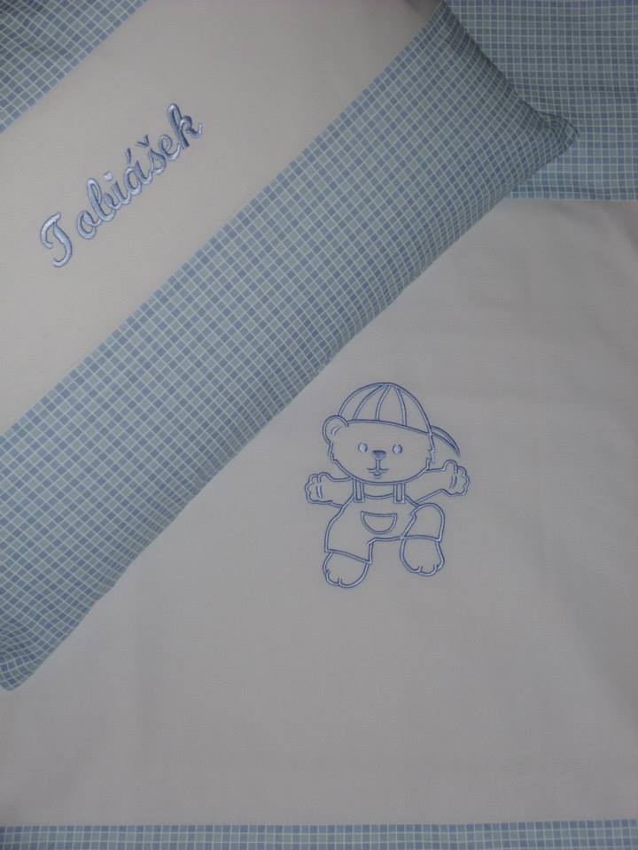 Povlečení do postýlky s výšivkou 100x135,40x60