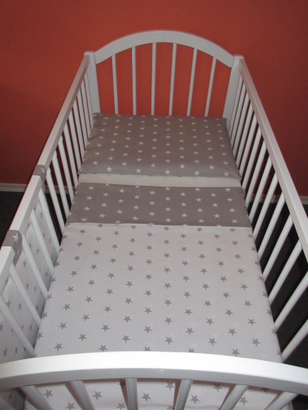 Povlečení do postýlky Hvězdičky šedá bílá 110x125, 35x55