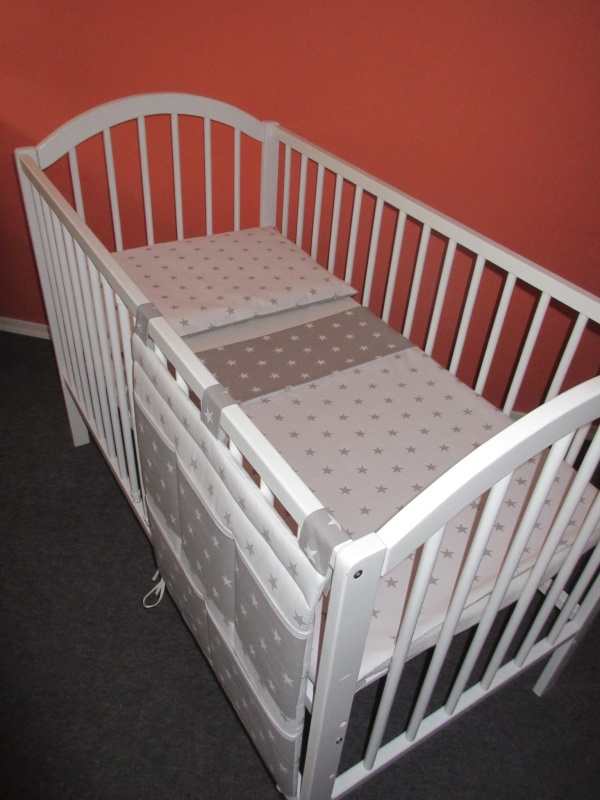 Povlečení do postýlky Hvězdičky šedá bílá 110x125, 35x55