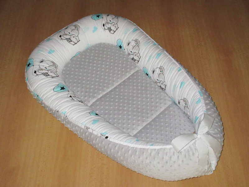 Oboustranná podložka hnízdečko velké 34x90 cm bavlna/plátno + minky