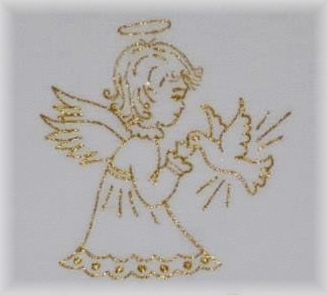 Vyšívaná křestní rouška s krajkou vzor 8