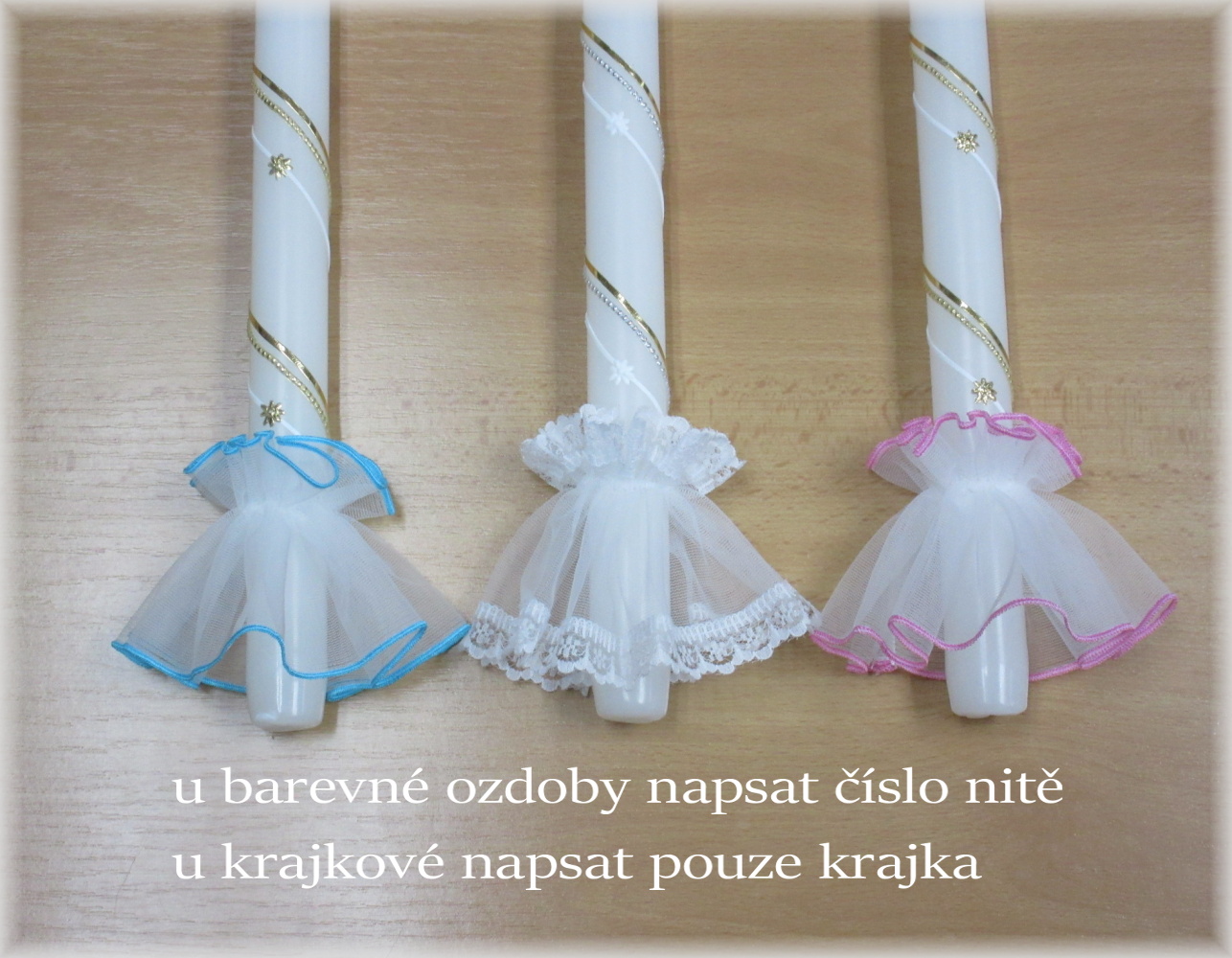 Křestní sada 3D rouška, svíce, ozdoba - vzor 36 křížek