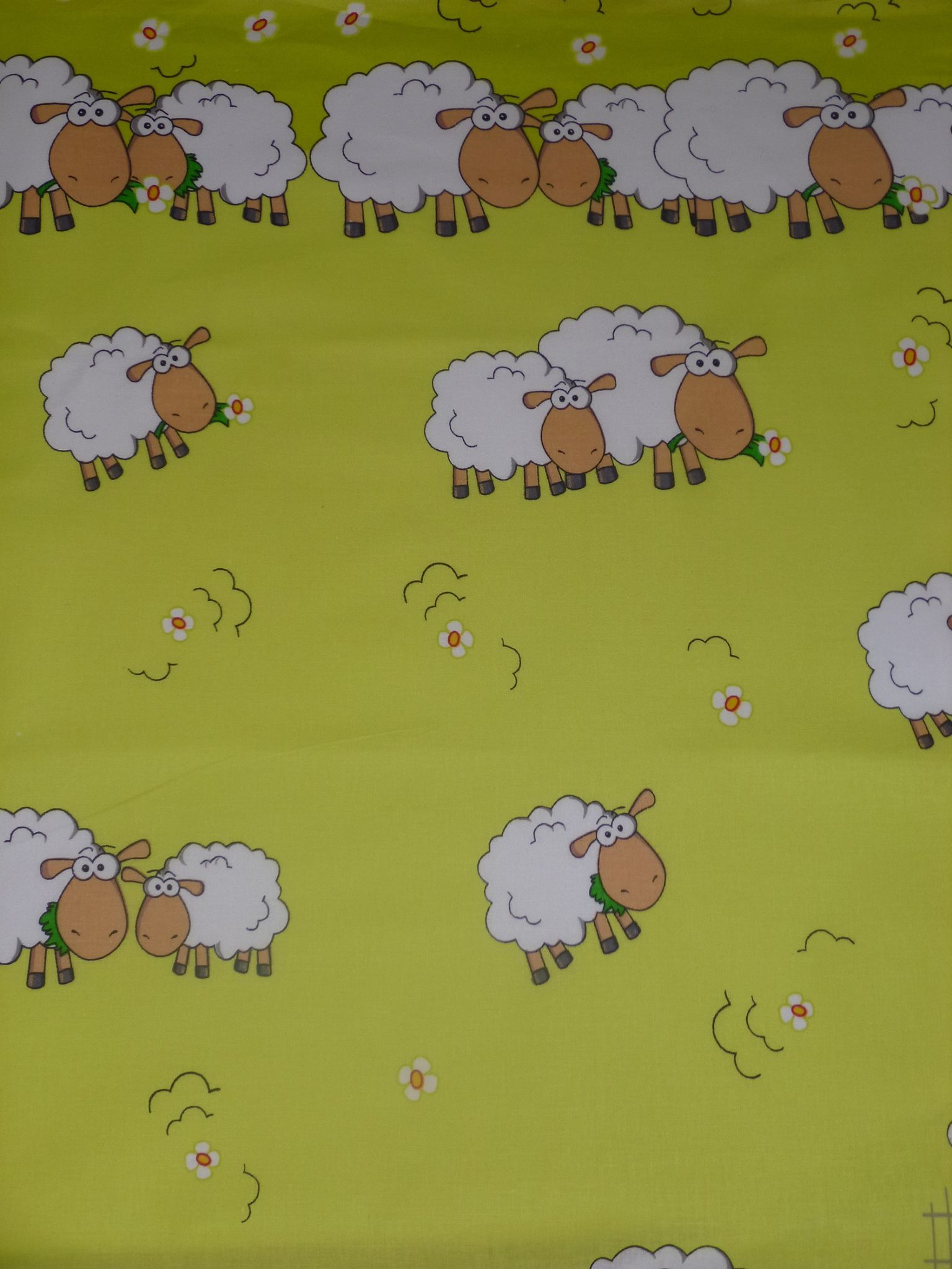 Povlečení do postýlky zelená ovečky 110 x 125 , 35 x 55 cm