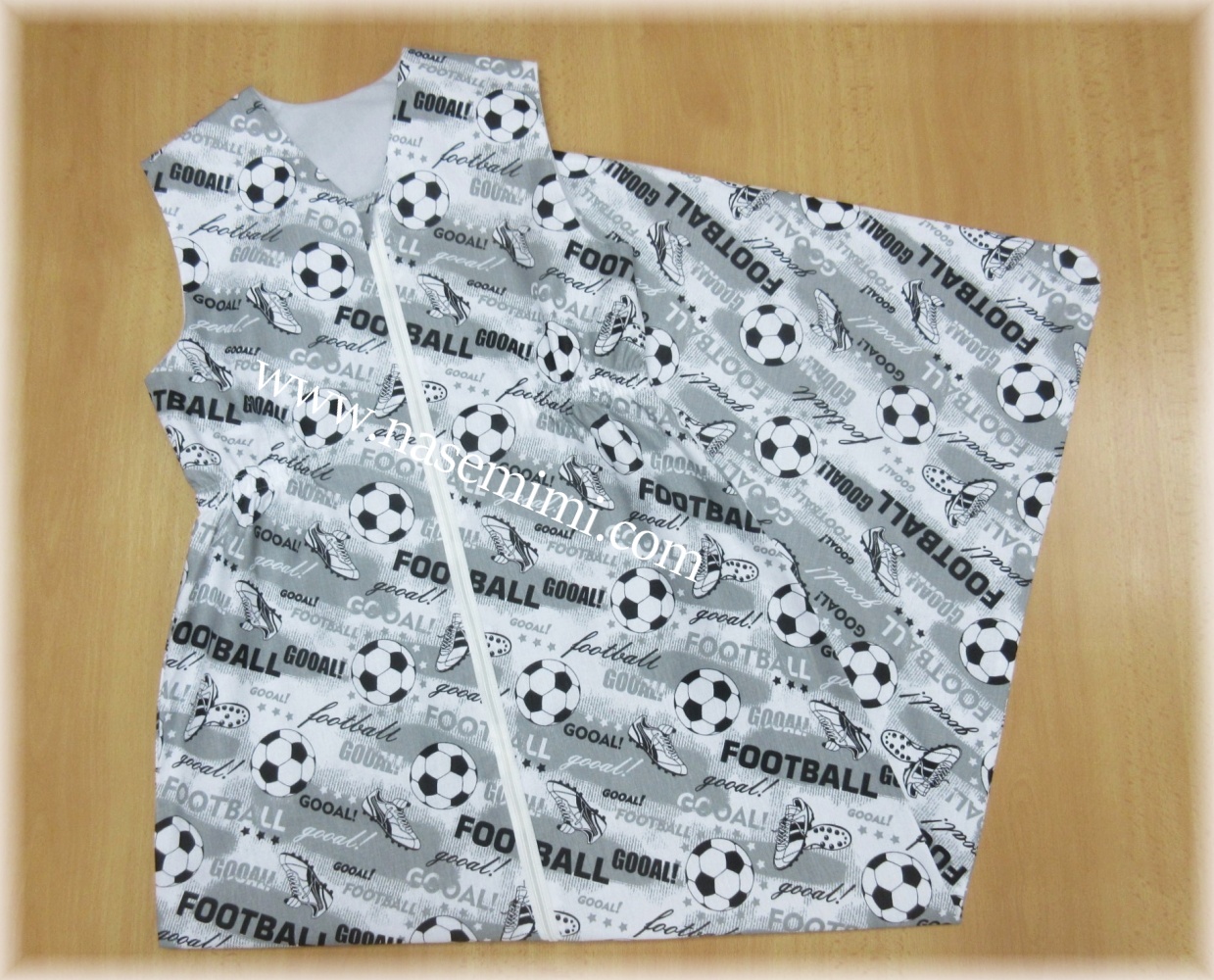 Dětský spací pytel letní délka 130 cm Football šedý