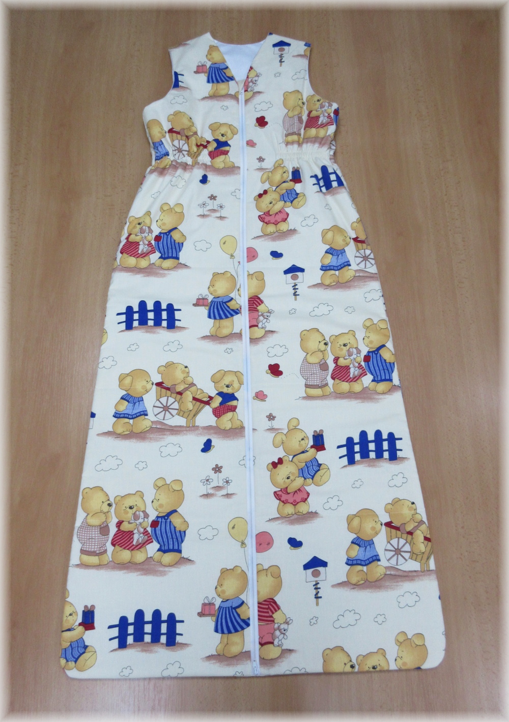 Dětský spací pytel jarní / podzimní délka 140 cm Medvídci na ecru