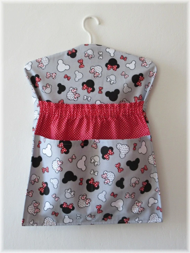 Vyztužený kapsář na ramínko do školky 55x42 cm Minnie červené s puntíky