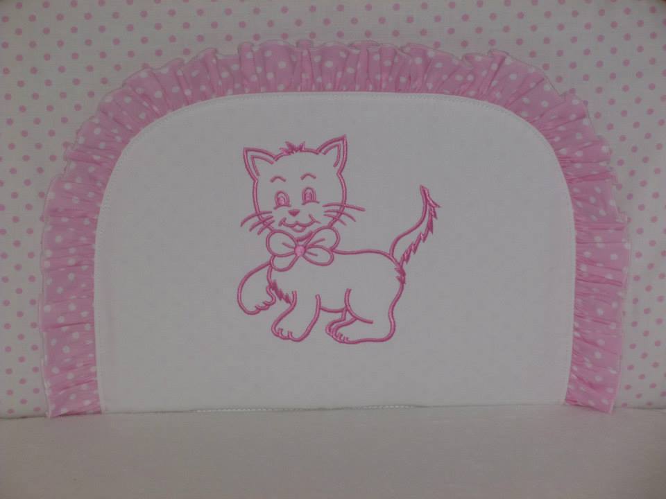 Mantinel do postýlky oblouk aplikace s výšivkou a kanýrkem 1 díl 60x40 cm