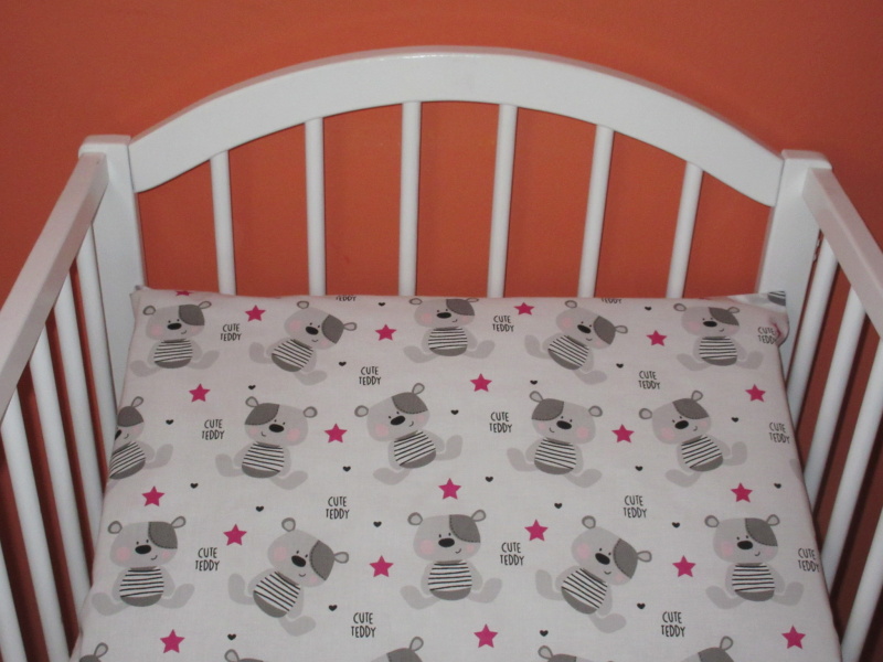 Povlečení do postýlky Teddy růžová 90x130, 40x60