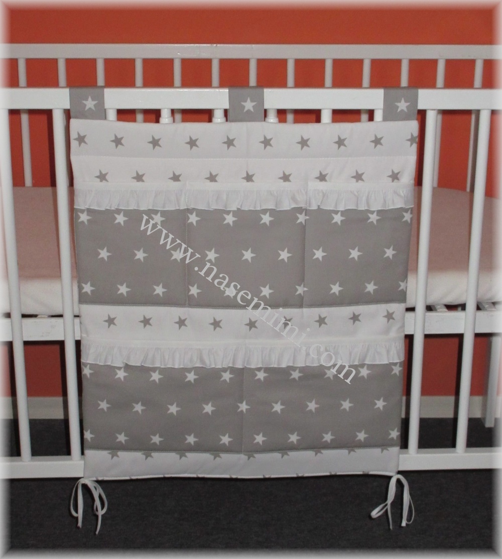 Kapsář na postýlku kapsy jednoduché s volánkem