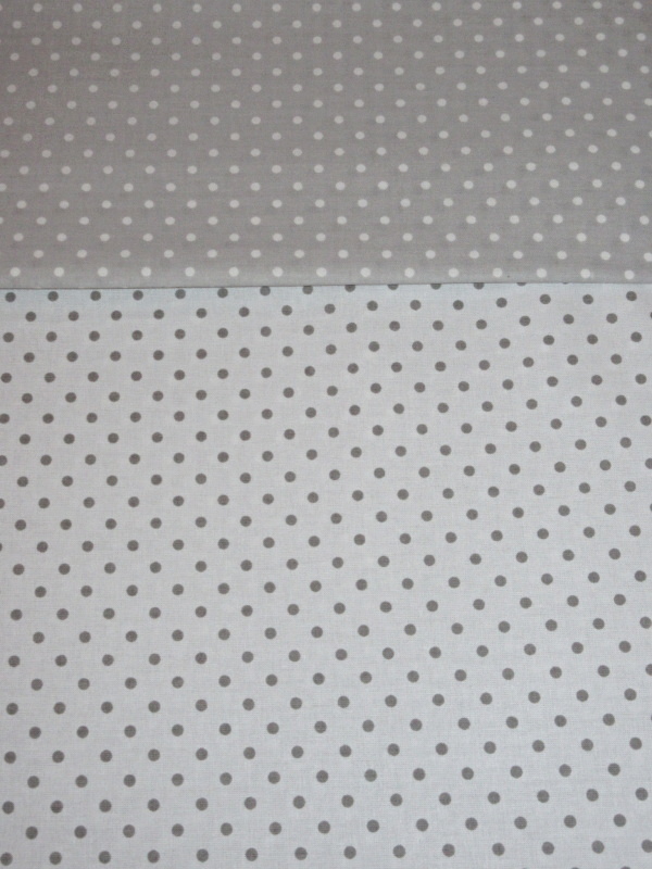 Povlečení do postýlky Puntíky šedá bílá 110x125, 35x55