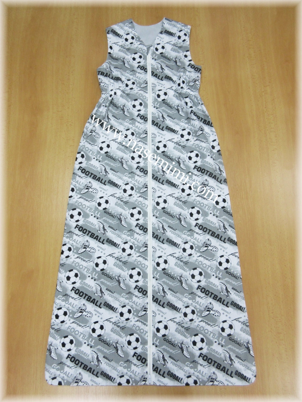 Dětský spací pytel letní délka 130 cm Football šedý
