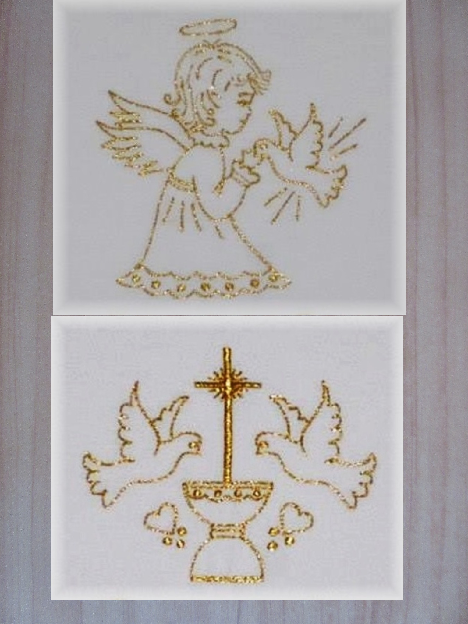 Křestní sada  vzor 11 - rouška, svíce, ozdoba