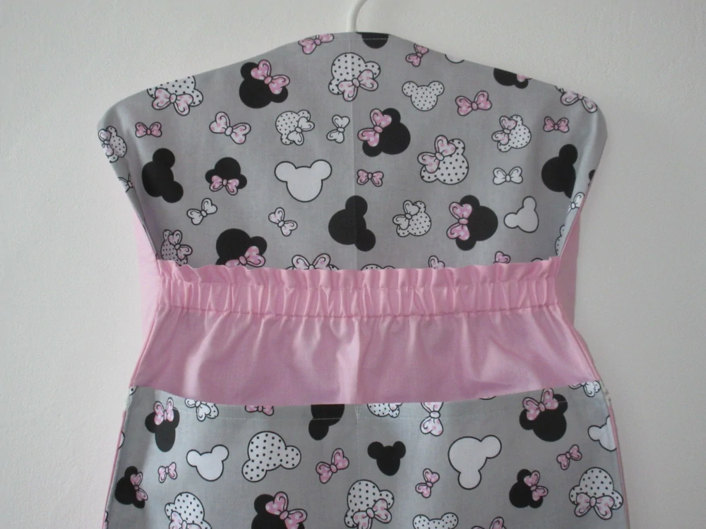 Vyztužený kapsář na ramínko do školky 55x42 cm Minnie s mašlí růžová