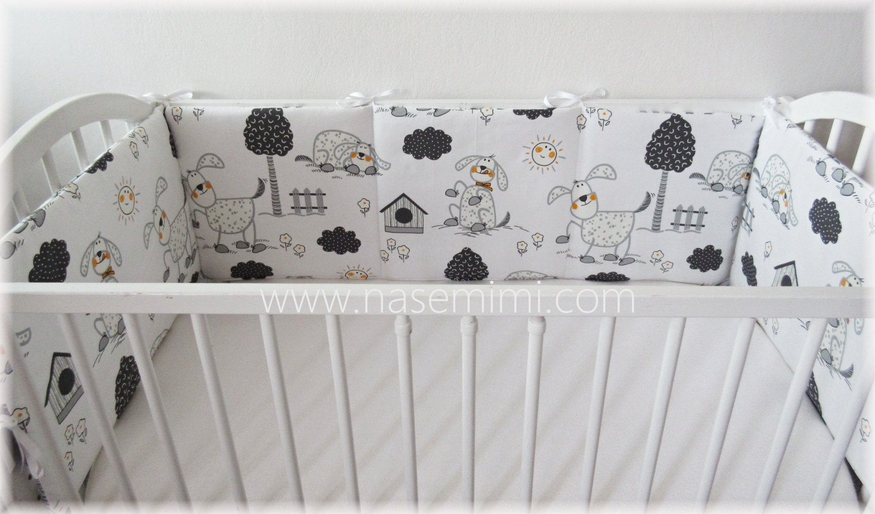 Mantinel do postýlky 60x120 cm 4 díly, výška 40 cm, duté vlákno 300 gr, MIX látek