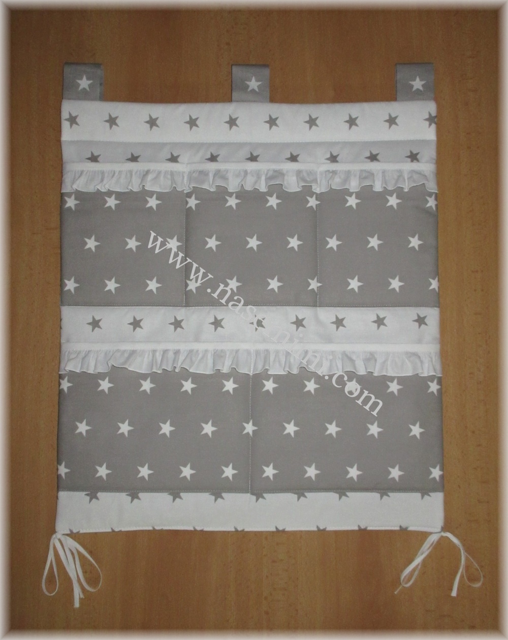 Kapsář na postýlku kapsy jednoduché s volánkem