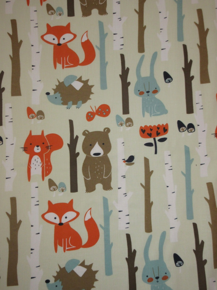 Povlečení do postýlky Zvířátka v lese béžové 90x140, 40x60 cm