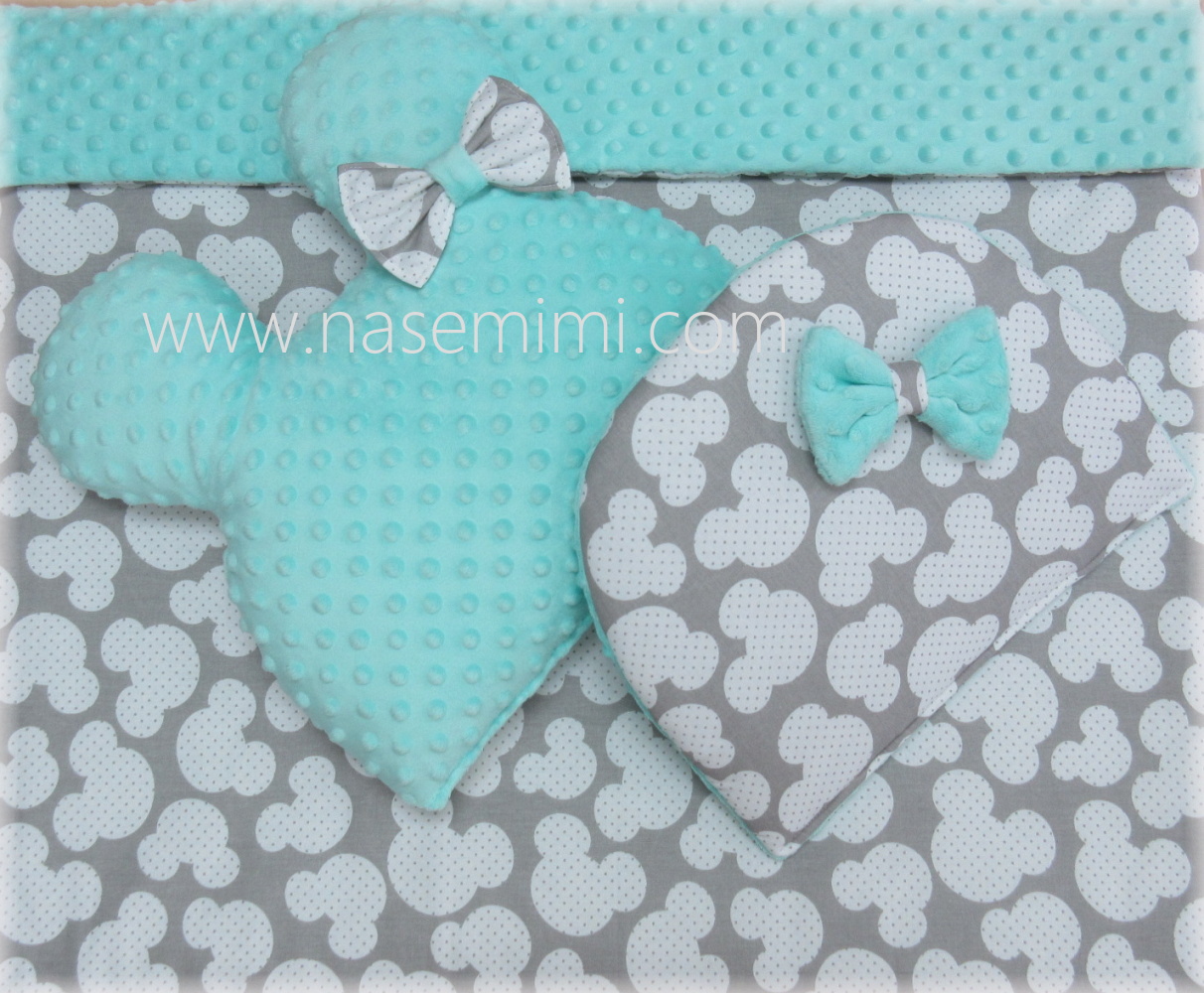 Bavlněné peřinky plymo do kočárku s minky  4D  Myška šedá 