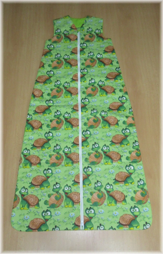 Dětský spací pytel jarní / podzimní délka 130 cm Veselé želvičky zelené