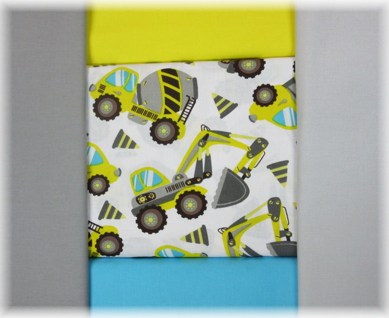 Povlečení do postýlky Stavební stroje 110x125, 35x55 cm