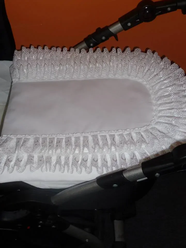 Retro peřinky - plymo do kočárku plátno 2 krajky skládané