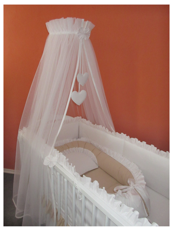 Hnízdečko pro miminko s volánem + polštářek béžové