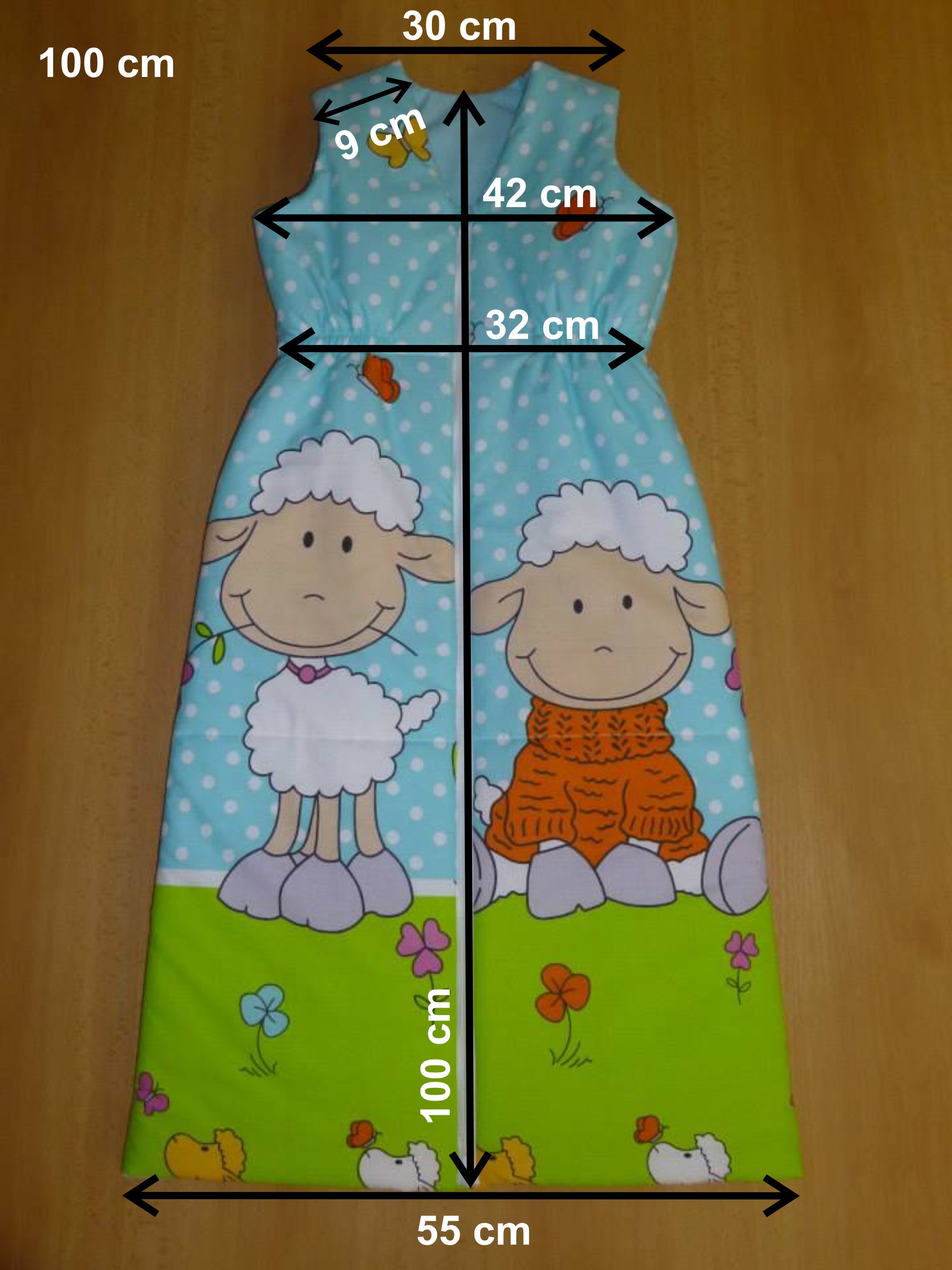 Bavlněný dětský spací pytel letní délka 100 cm