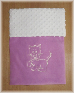 Deka dvouvrstvá MINKY+fleece s výšivkou obrázek 75x100 